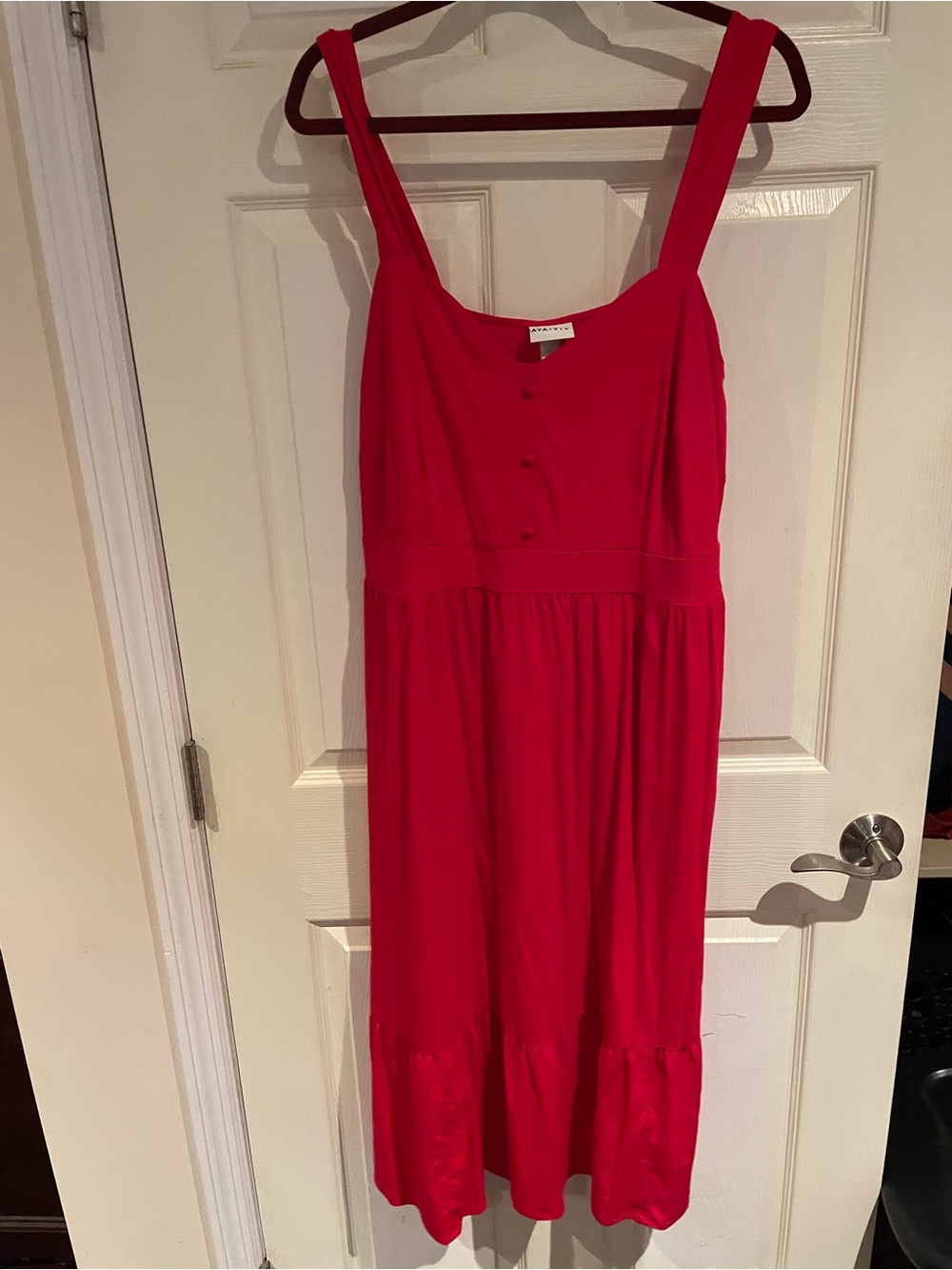Ava & Viv Red Button-Front Dress